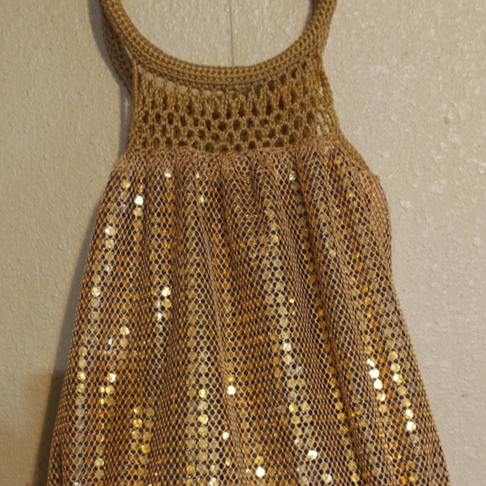 Gold knit bag purse